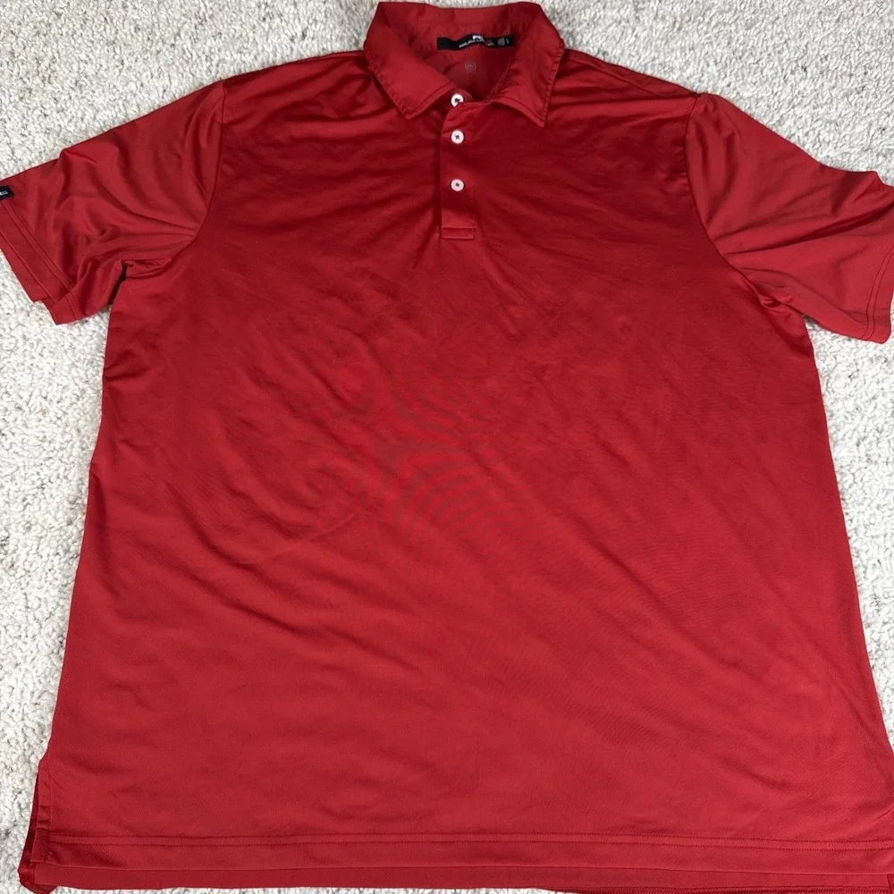 Ralph Lauren RLX Polo Red Size Large Moisture Wicking Polyester